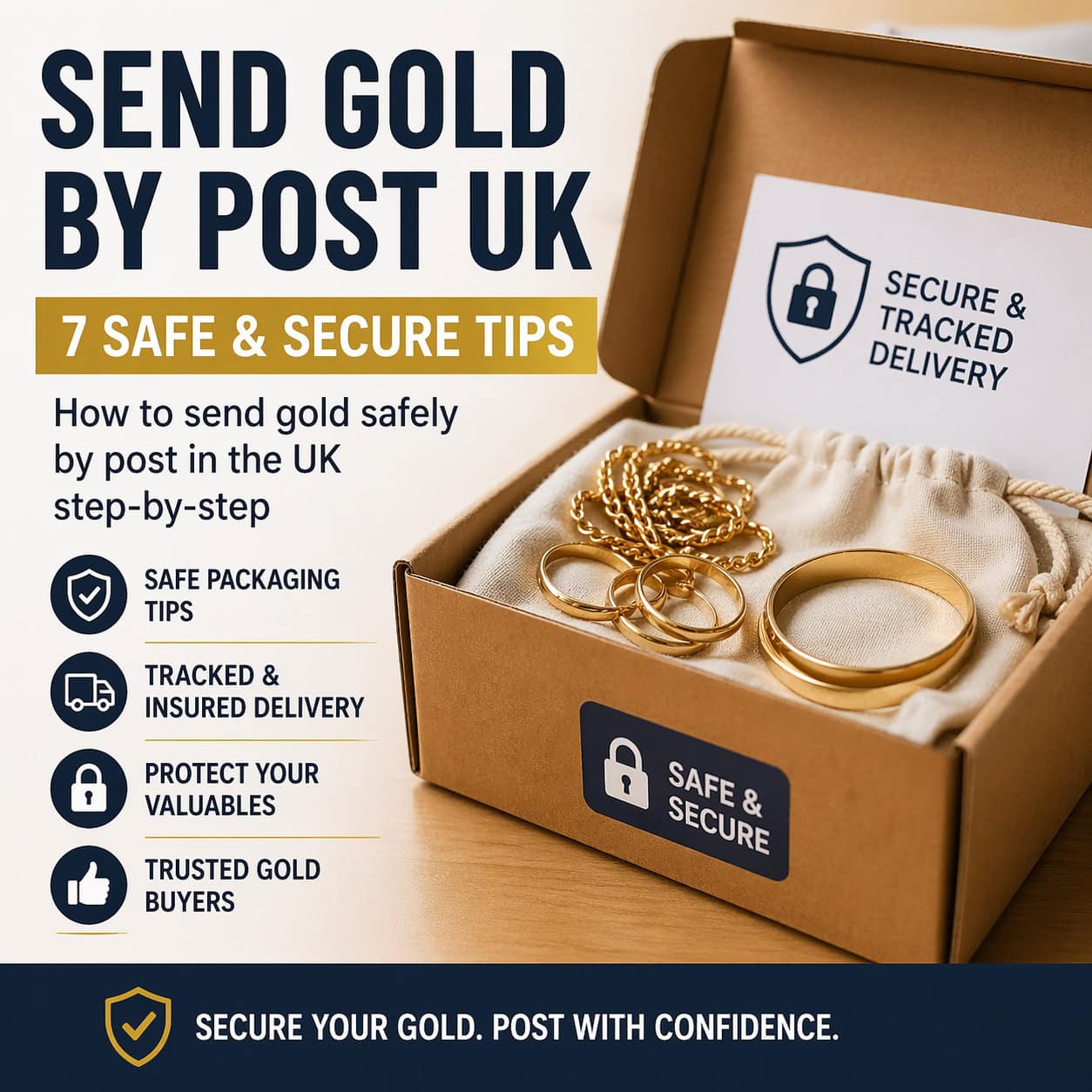 Send gold by post UK safely with secure packaging and tracked delivery