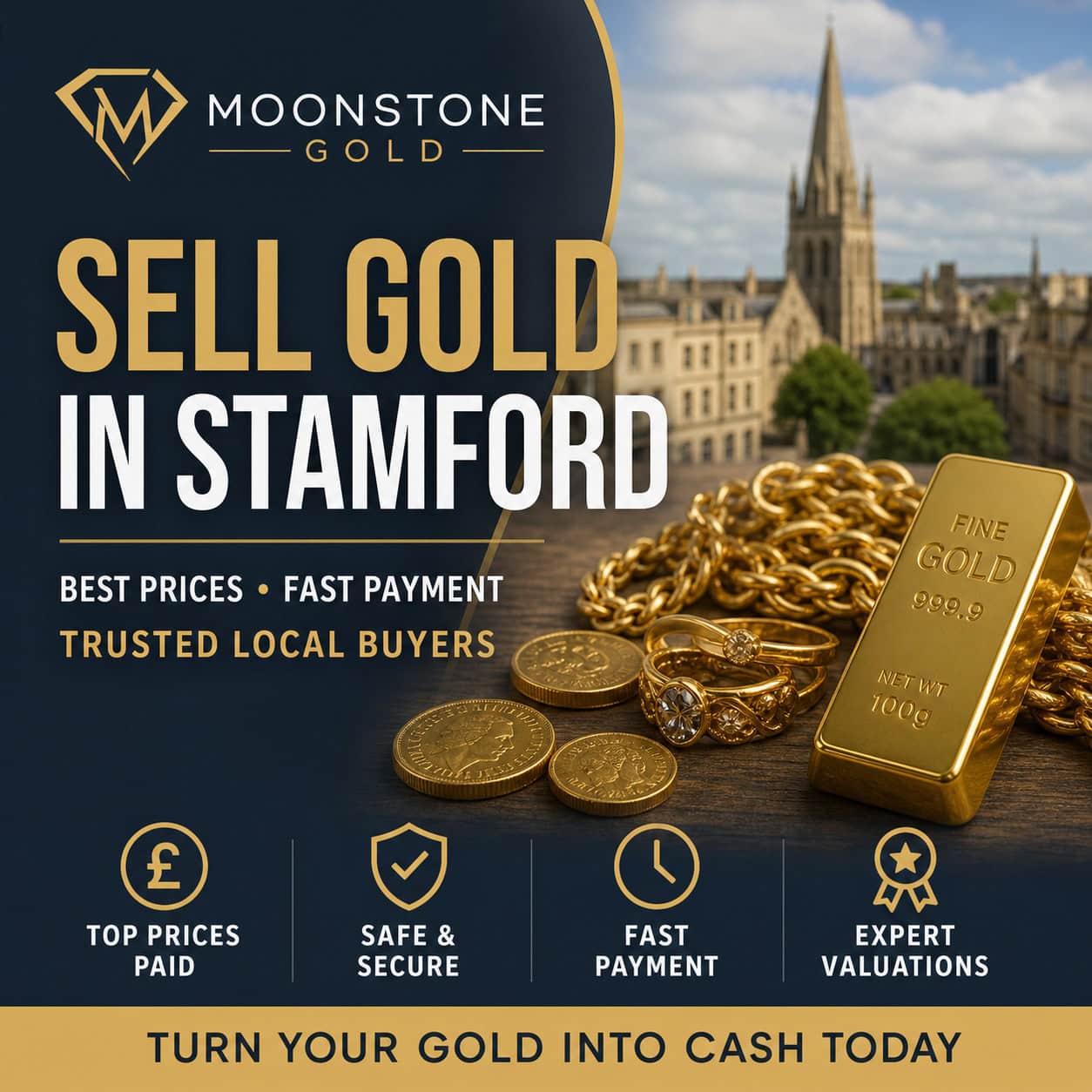 Sell Gold in Stamford UK