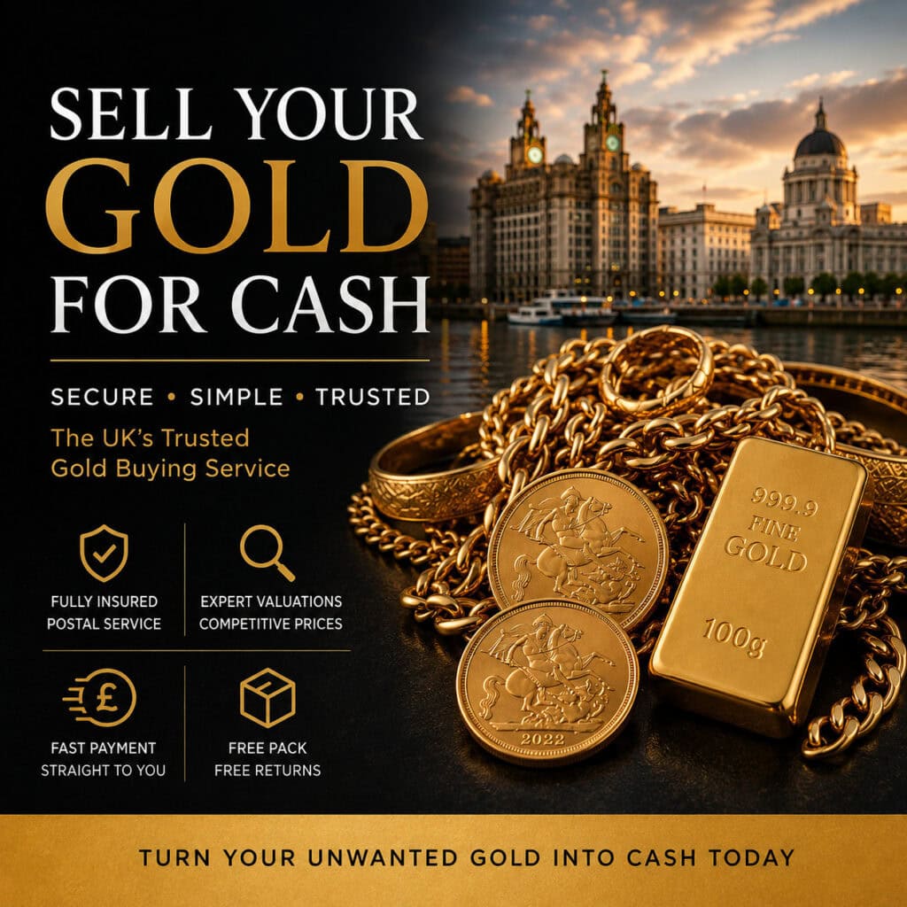 Sell gold in Liverpool – gold jewellery, coins and bullion